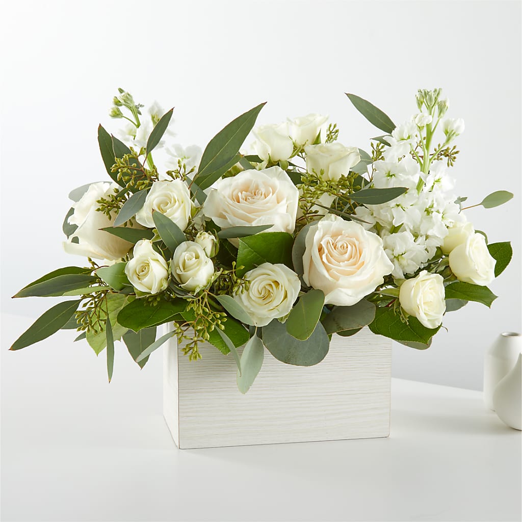 Fresh Linen Box Bouquet – Miracle Flowers, Folsom CA