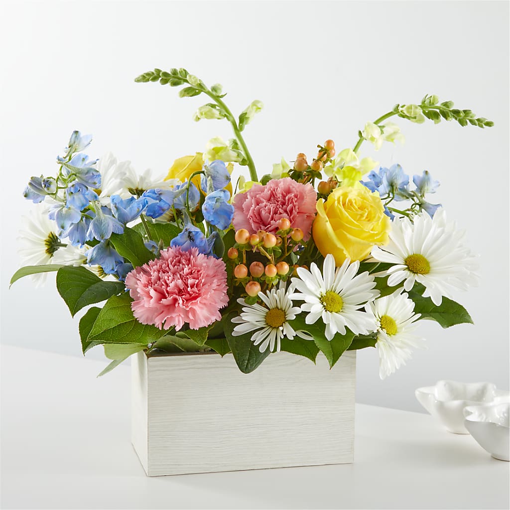 Sun Salutation Box Bouquet – Miracle Flowers, Folsom CA