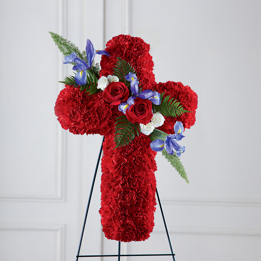 Faithful Hero Floral Cross – Miracle Flowers, Folsom CA