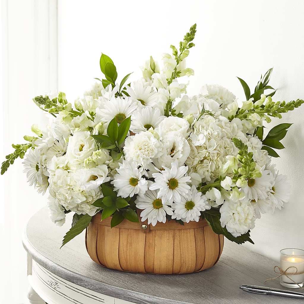 Pure Ivory Basket – Miracle Flowers, Folsom CA