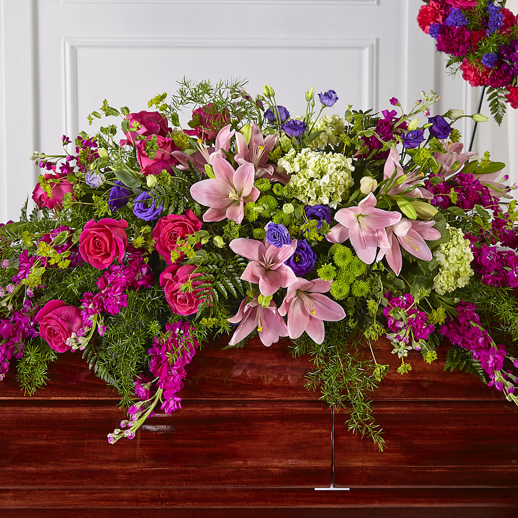 Radiant Tribute Casket Spray – Miracle Flowers, Folsom CA