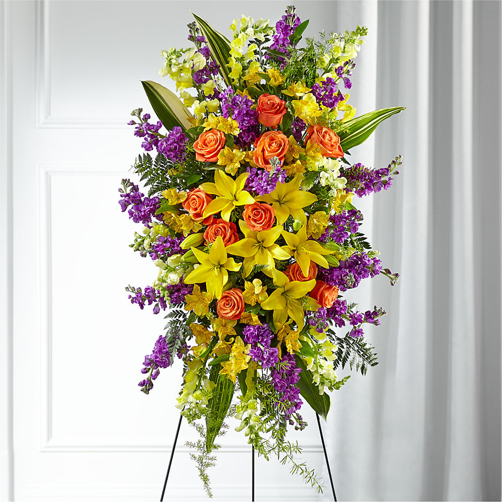 Thoughtful Prayers Standing Spray – Miracle Flowers, Folsom CA
