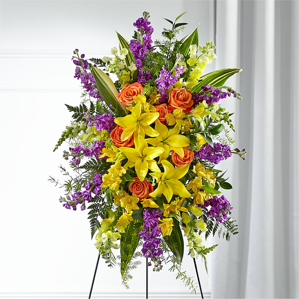 Thoughtful Prayers Standing Spray – Miracle Flowers, Folsom CA
