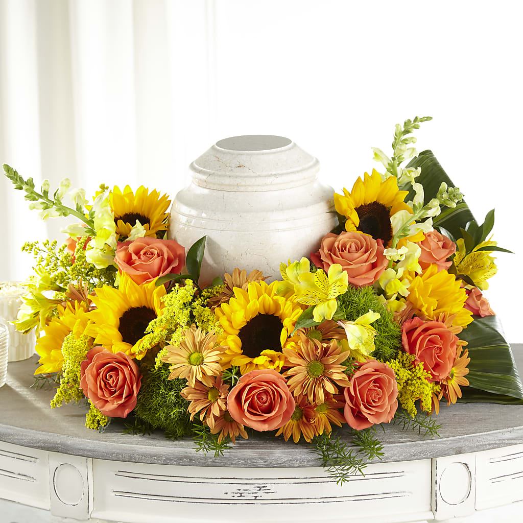 Faithful Sunflower Cremation Adornment – Miracle Flowers, Folsom CA