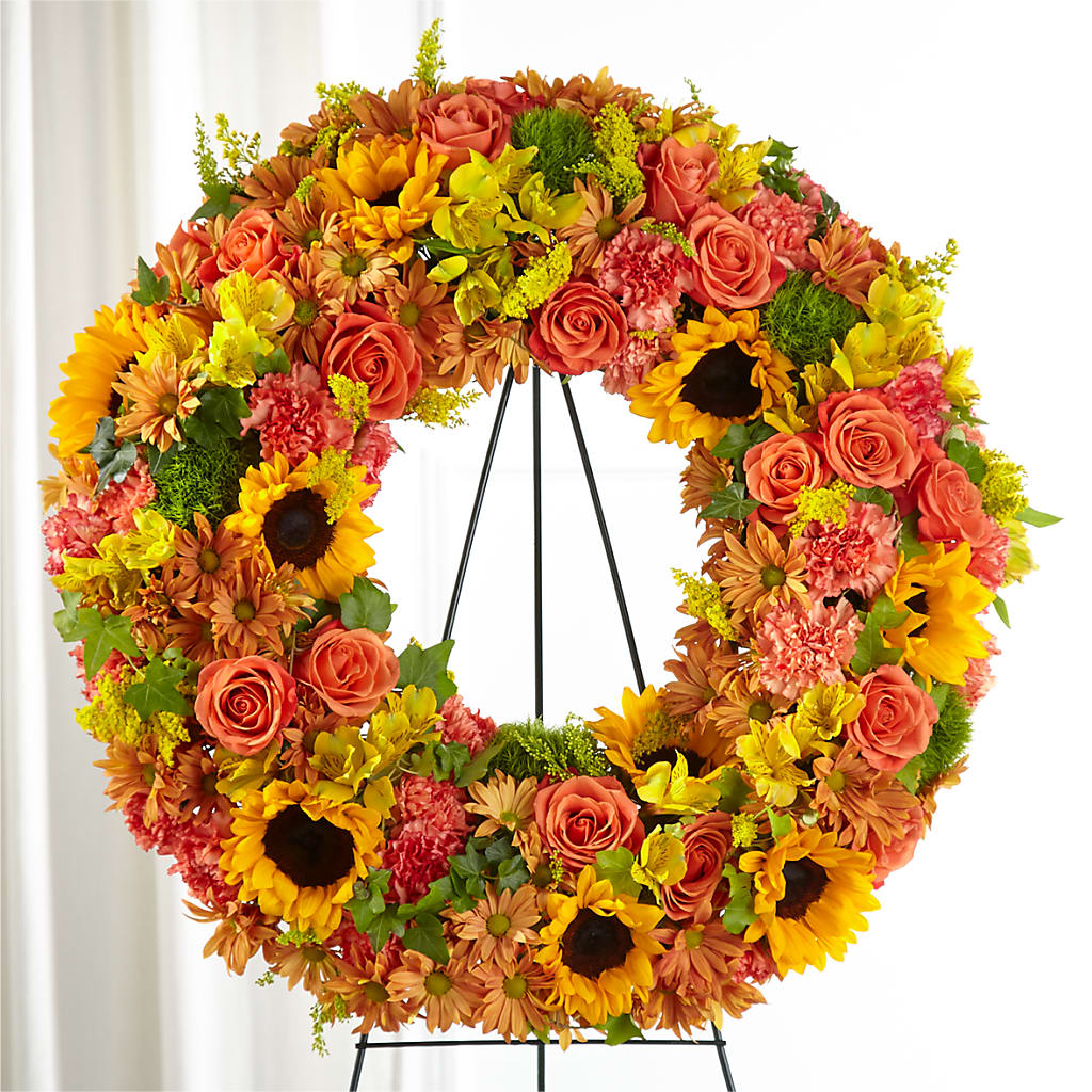 Autumnal Memories Wreath (Standard) – Miracle Flowers, Folsom CA
