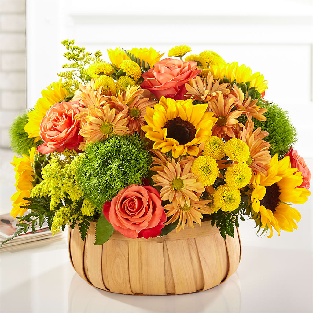 Harvest Sunflower Basket – Miracle Flowers, Folsom CA