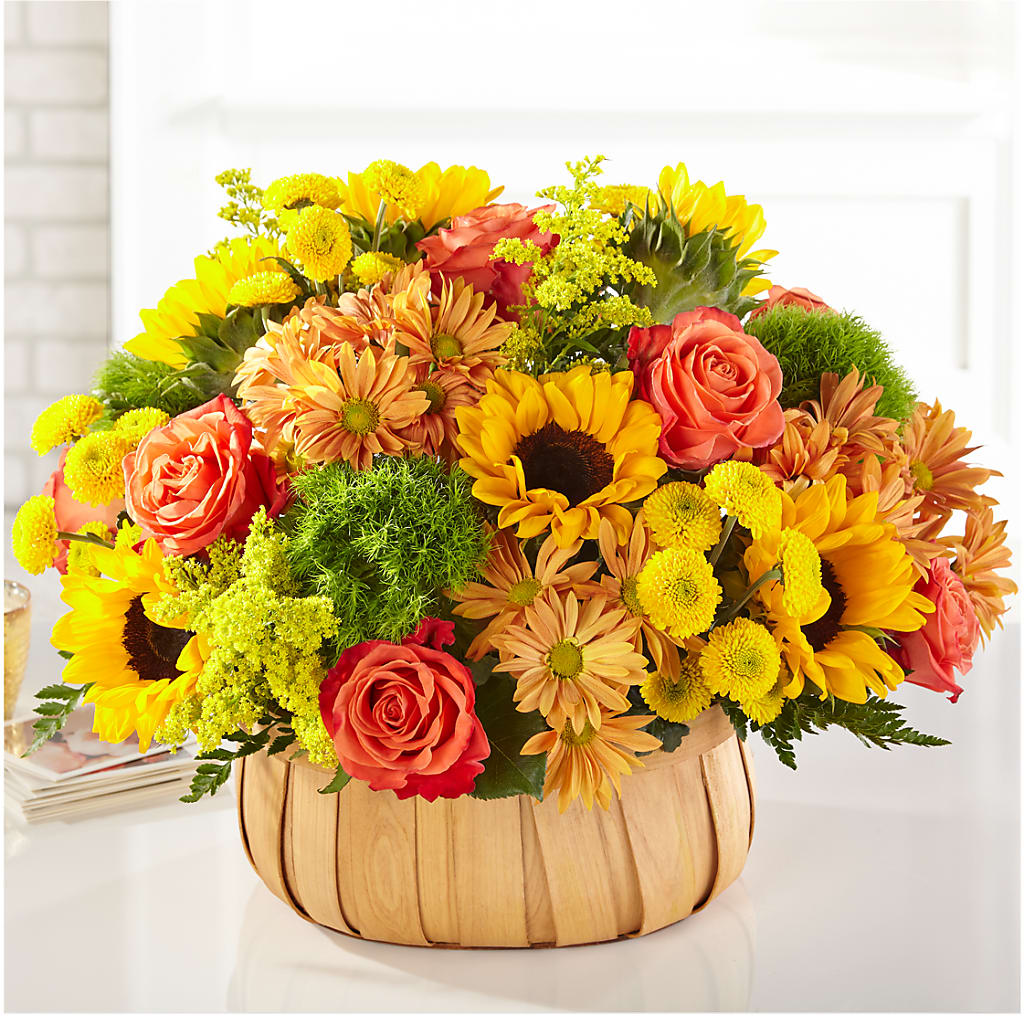 Harvest Sunflower Basket – Miracle Flowers, Folsom CA