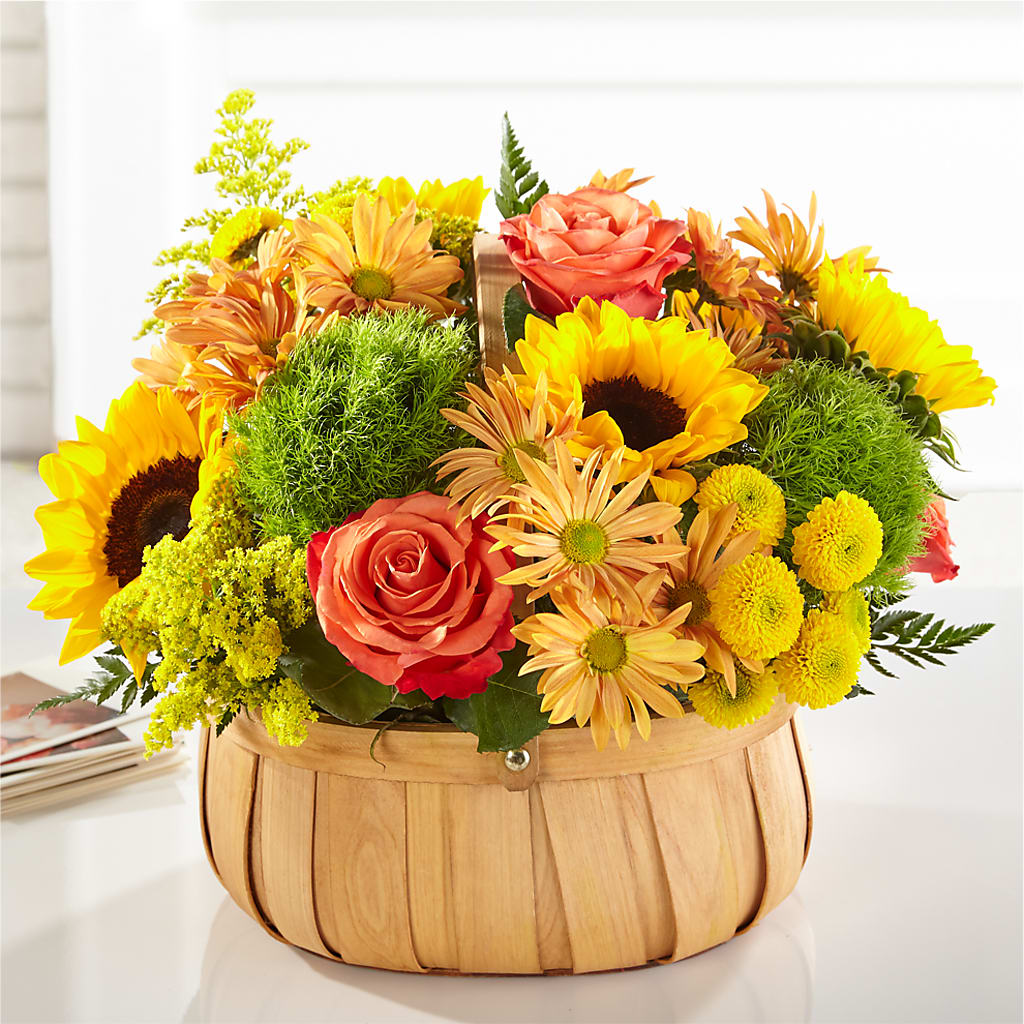 Harvest Sunflower Basket – Miracle Flowers, Folsom CA