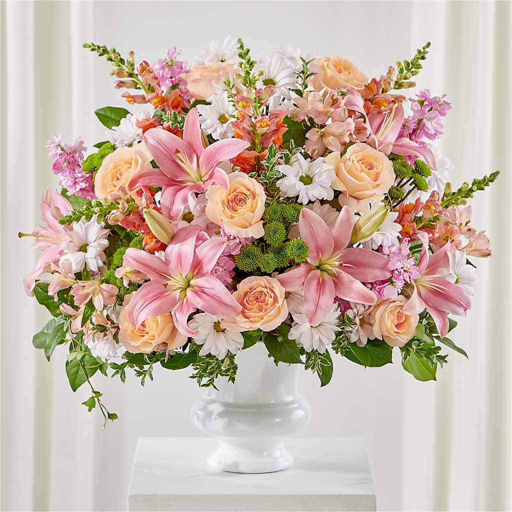 Heartfelt Gesture Urn Arrangement – Miracle Flowers, Folsom CA