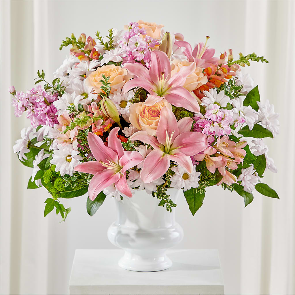 Heartfelt Gesture Urn Arrangement – Miracle Flowers, Folsom CA