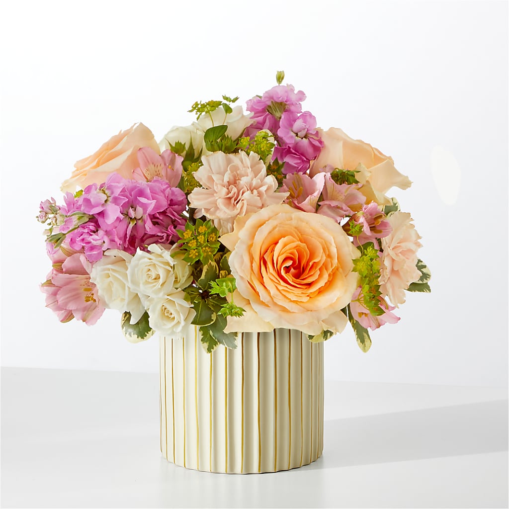 Paradise Bouquet with Ivory Vase – Miracle Flowers, Folsom CA