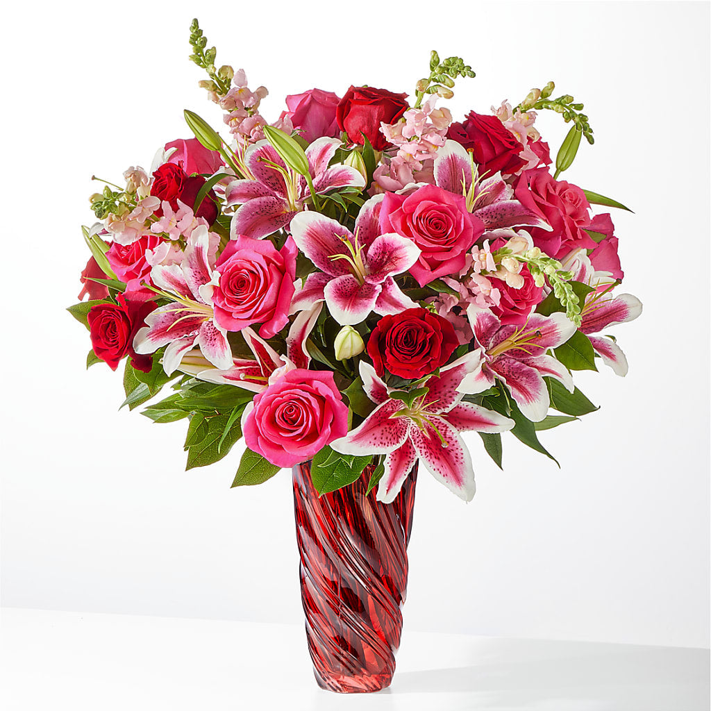 Always You Bouquet with Luxe Swirl Vase – Miracle Flowers, Folsom CA