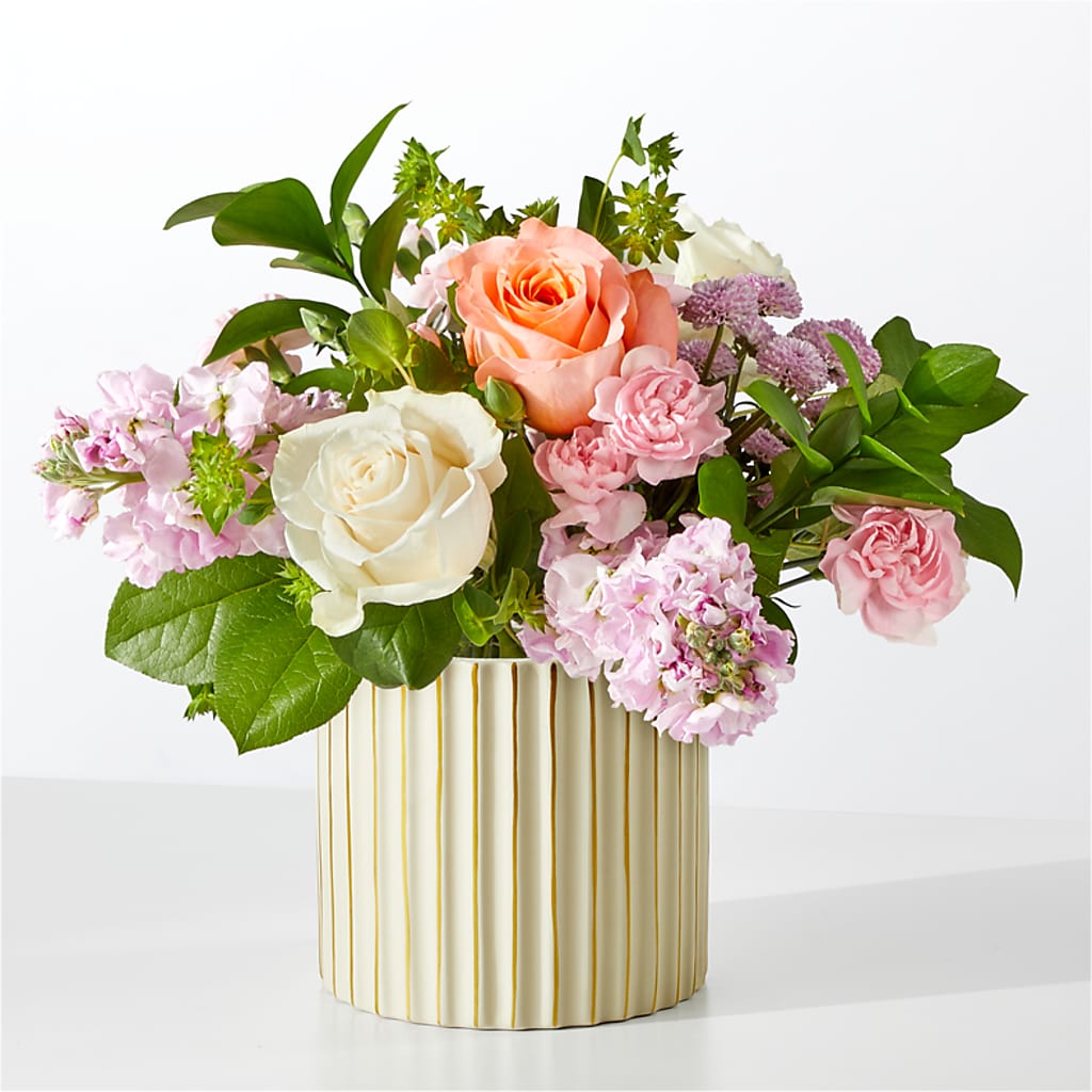French Market Bouquet with Ivory Vase – Miracle Flowers, Folsom CA