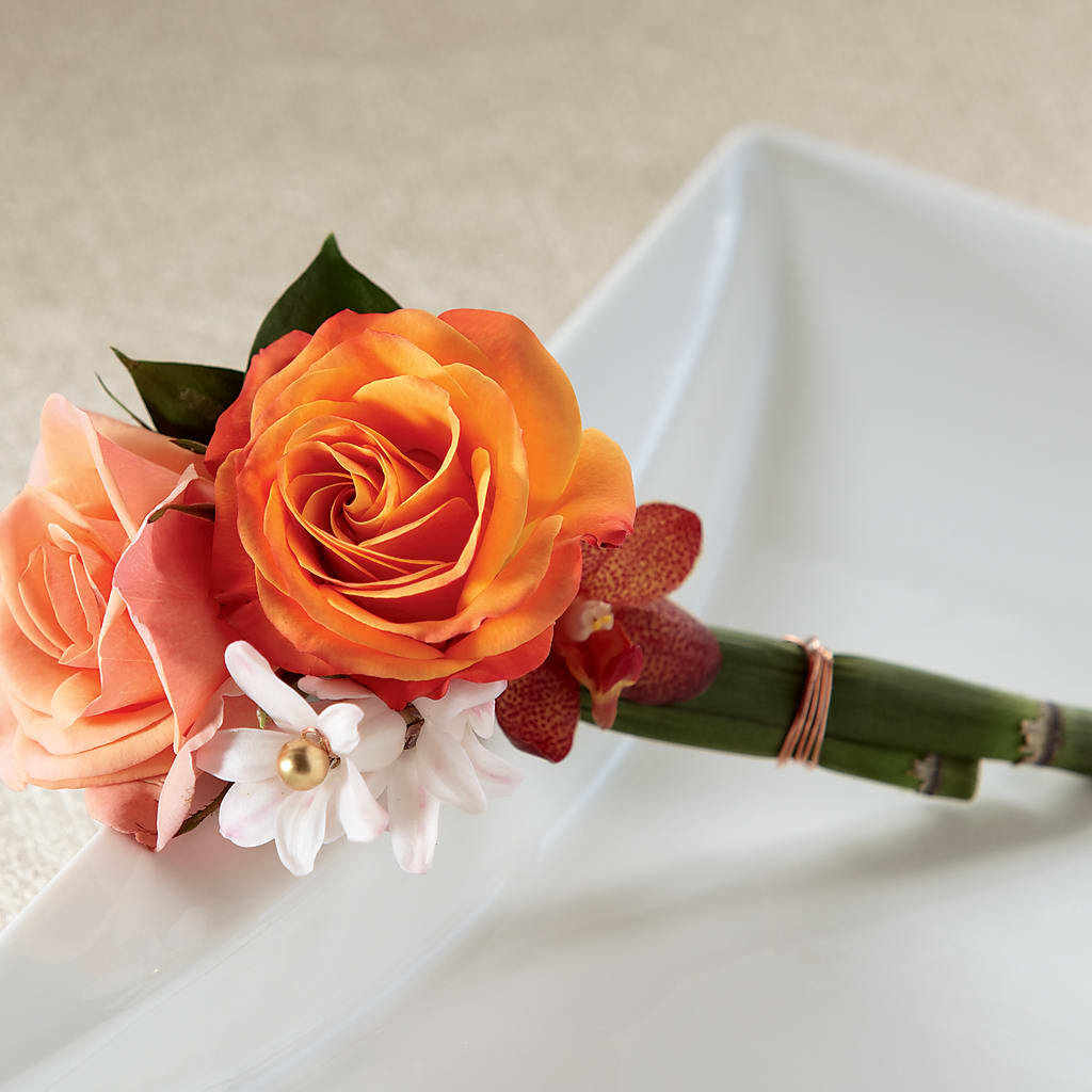 Sunset Dream Boutonniere – Miracle Flowers, Folsom CA