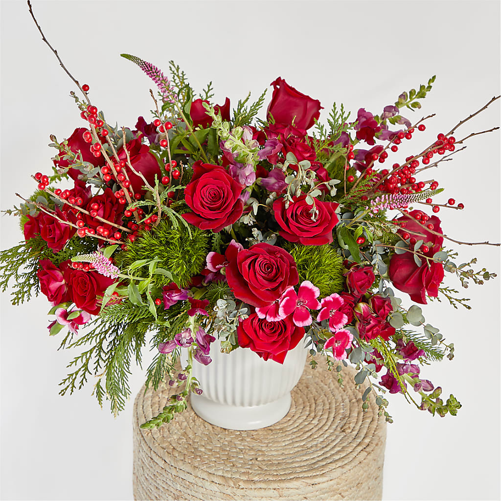 Big Red Bow Bouquet –  Miracle Flowers, Folsom CA