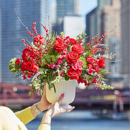 Big Red Bow Bouquet –  Miracle Flowers, Folsom CA