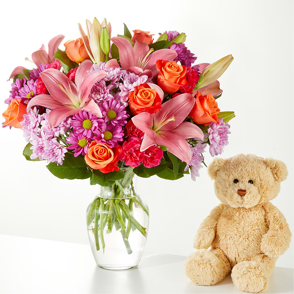 One and Only Bouquet and Bear Bundle –  Miracle Flowers, Folsom CA