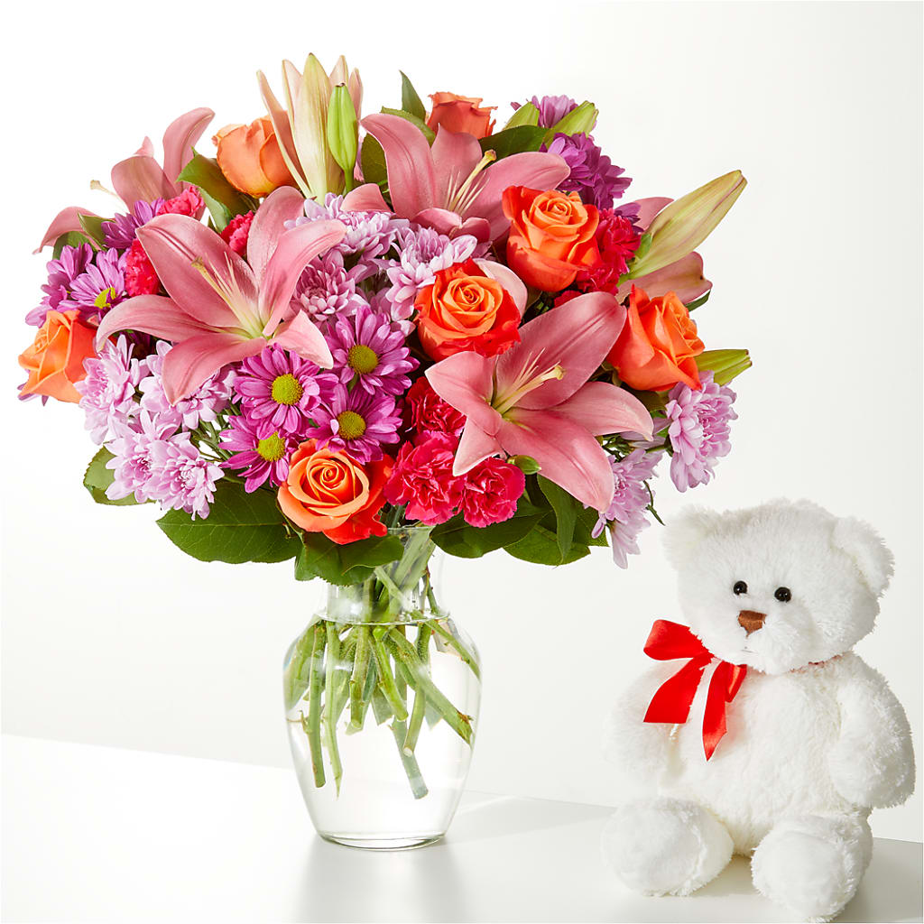 One and Only Bouquet and Bear Bundle –  Miracle Flowers, Folsom CA