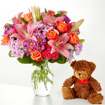 One and Only Bouquet and Bear Bundle –  Miracle Flowers, Folsom CA