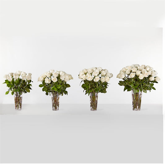 Long Stem White Rose Bouquet –  Miracle Flowers, Folsom CA