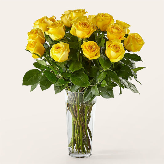 Long Stem Yellow Rose Bouquet –  Miracle Flowers, Folsom CA