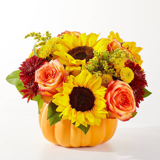 Golden Gourd Pumpkin Bouquet –  Miracle Flowers, Folsom CA