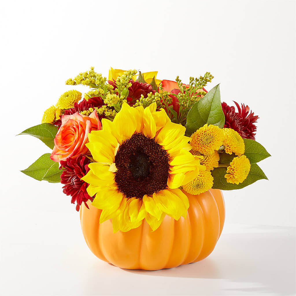 Golden Gourd Pumpkin Bouquet –  Miracle Flowers, Folsom CA