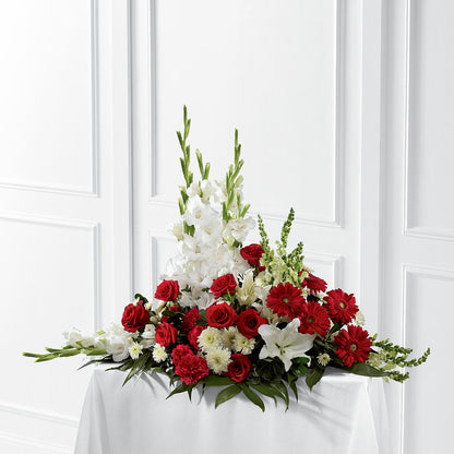 Crimson & White Arrangement –  Miracle Flowers, Folsom CA