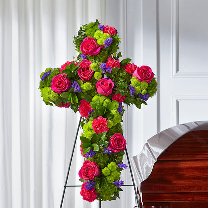 Tribute Rose Floral Cross –  Miracle Flowers, Folsom CA