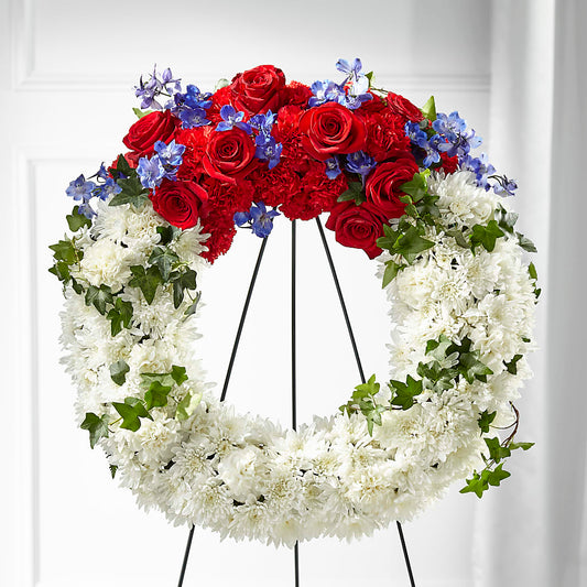 Patriotic Passion Wreath –  Miracle Flowers, Folsom CA