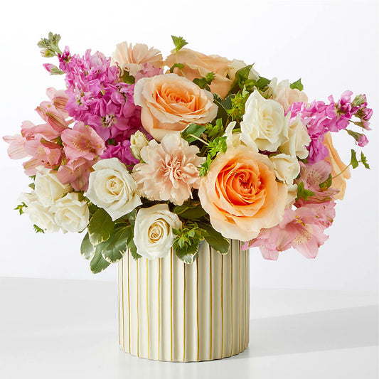 Paradise Bouquet with Ivory Vase –  Miracle Flowers, Folsom CA