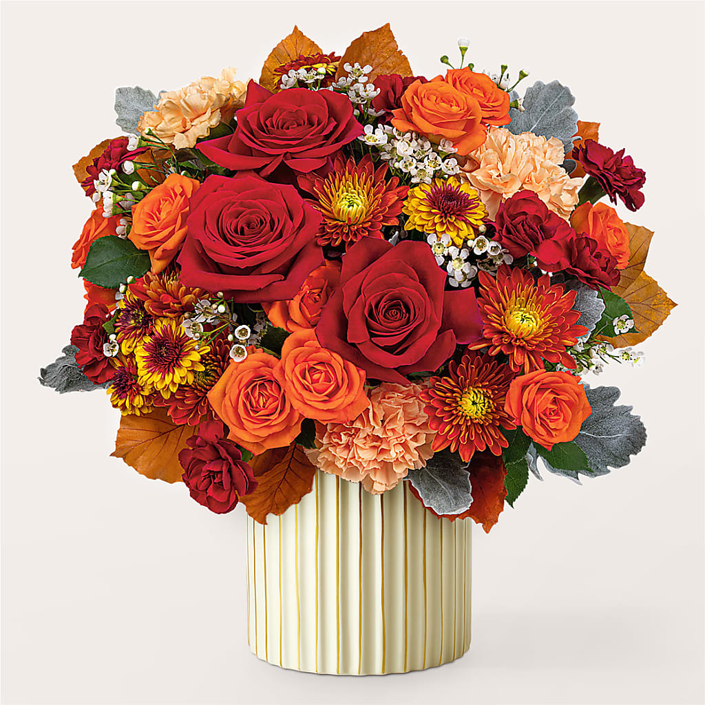 Merlot Bouquet with Ivory Vase –  Miracle Flowers, Folsom CA