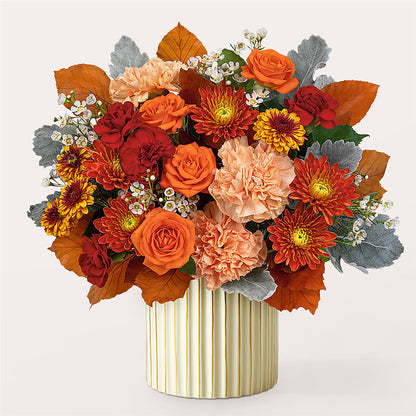 Merlot Bouquet with Ivory Vase –  Miracle Flowers, Folsom CA