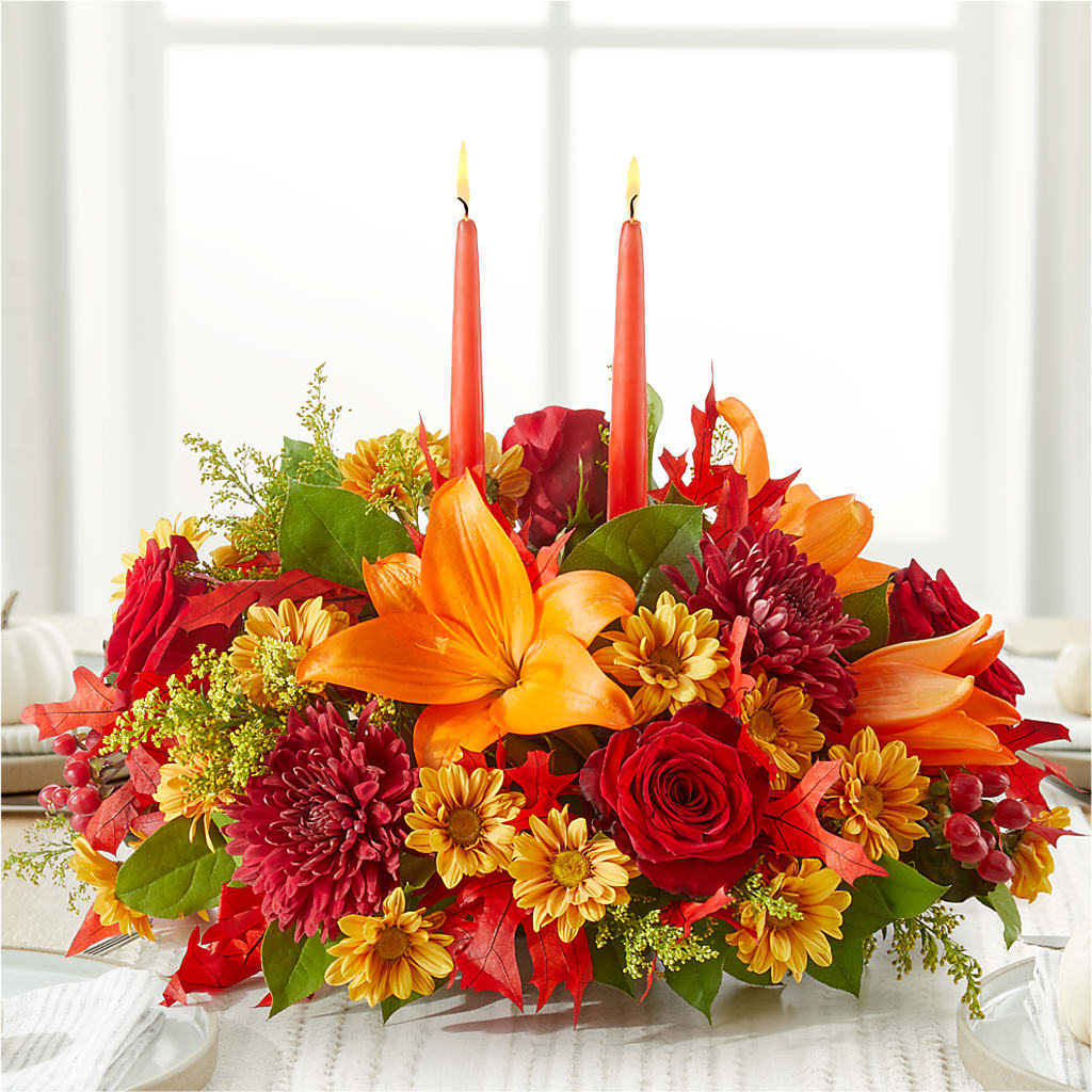 Autumn's Embrace Centerpiece –  Miracle Flowers, Folsom CA