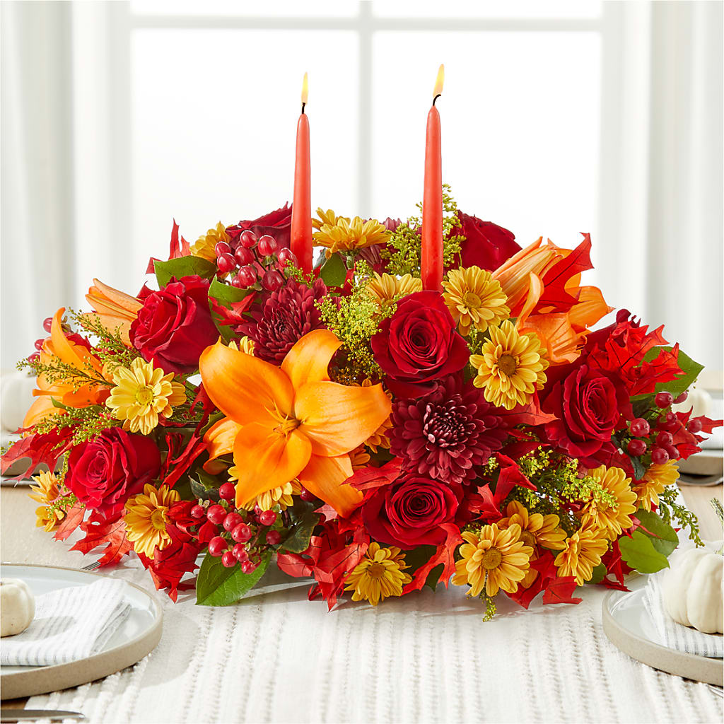 Autumn's Embrace Centerpiece –  Miracle Flowers, Folsom CA