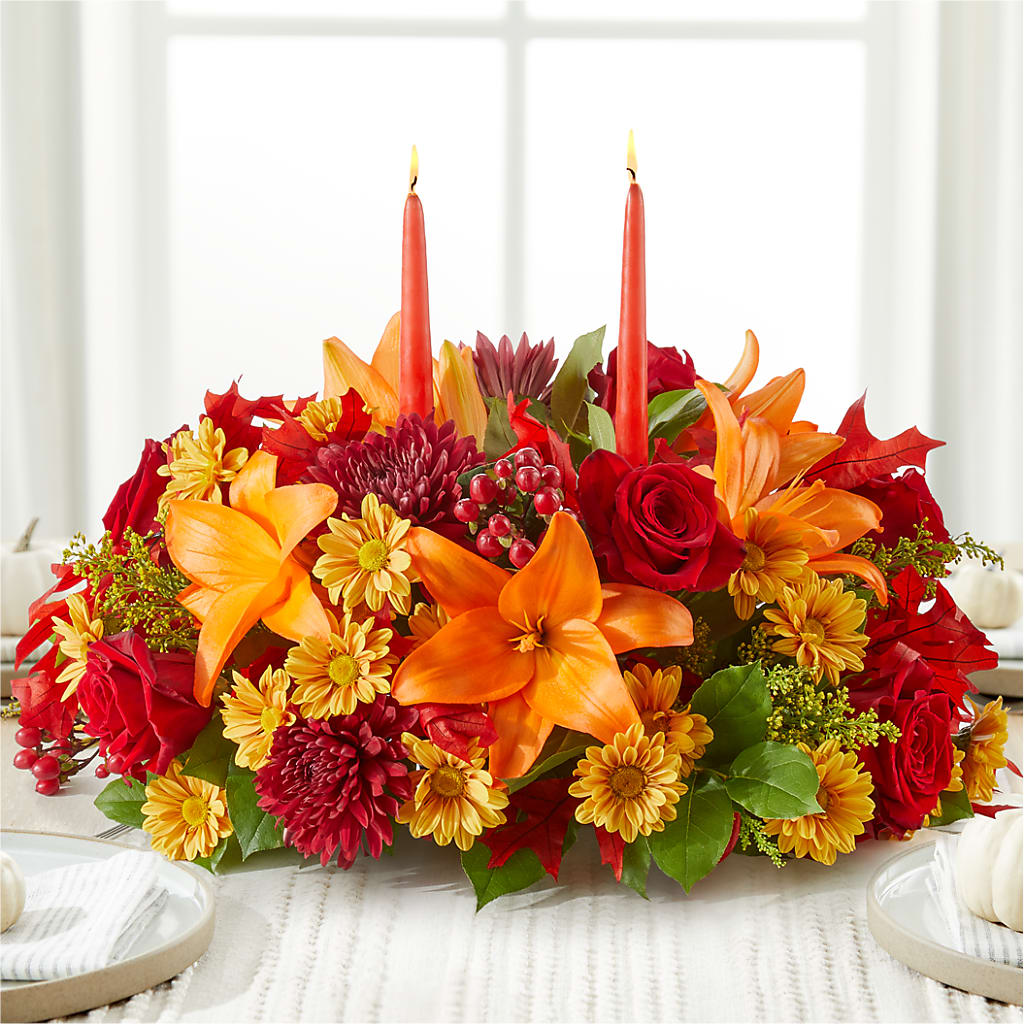 Autumn's Embrace Centerpiece –  Miracle Flowers, Folsom CA