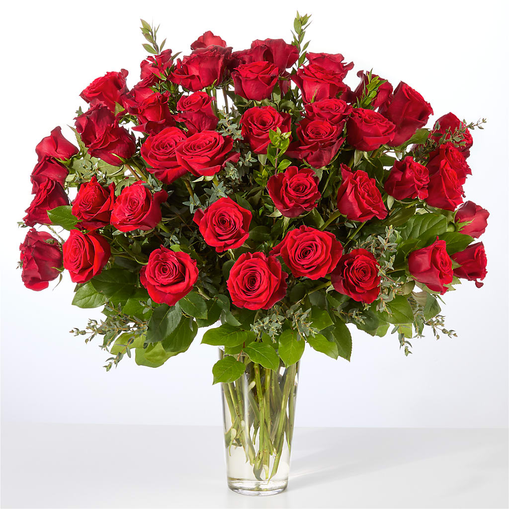 Forever Yours Fifty Stem Red Rose Bouquet –  Miracle Flowers, Folsom CA